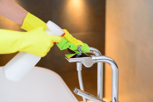 Professional office cleaning in an E11 workplace entrance