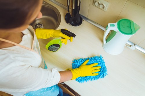Local cleaners prepared for a visit in E11